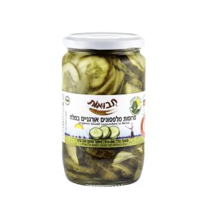 פרוסות מלפפונים במלח אורגני